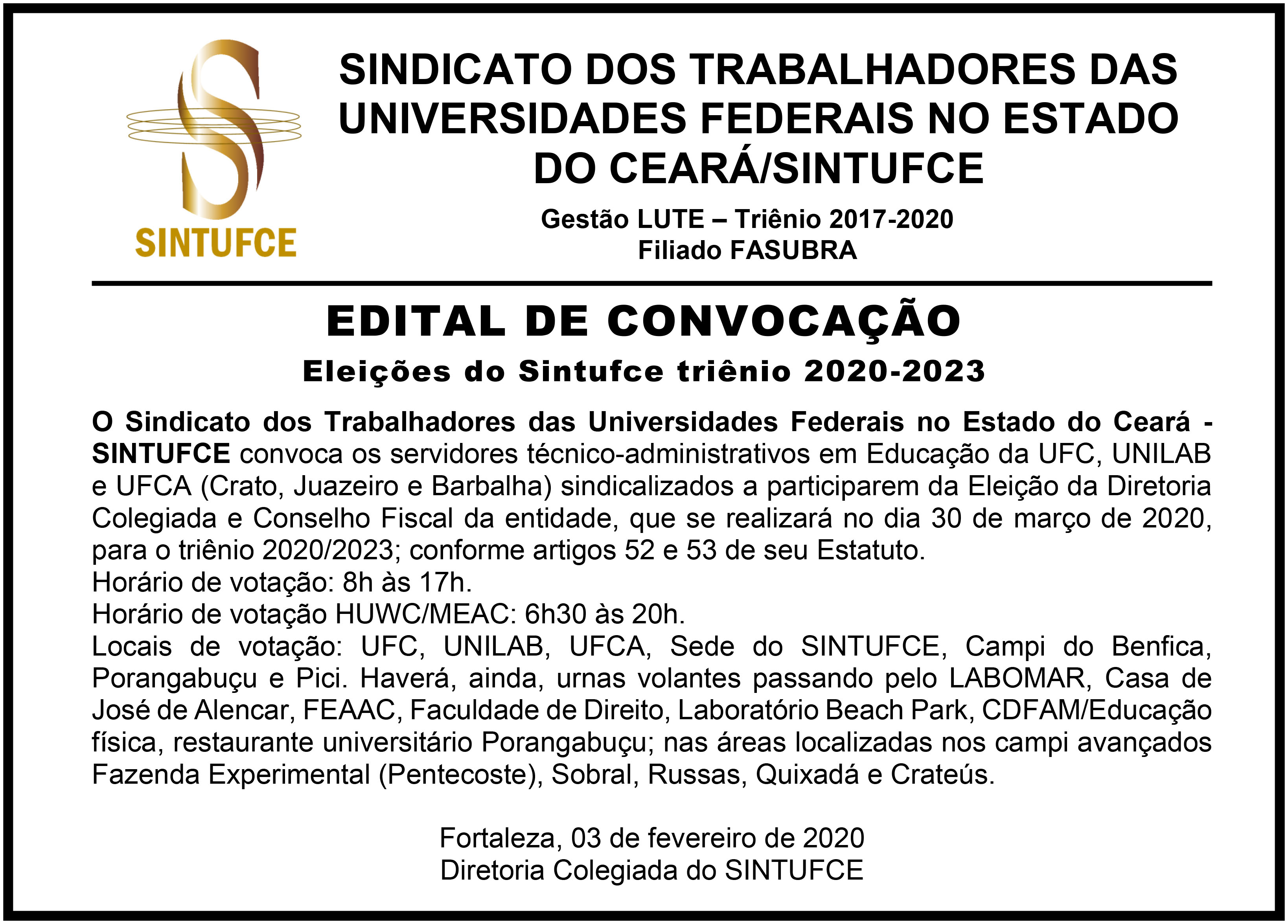 EDITAL ELEIÇÃO 2020 2023