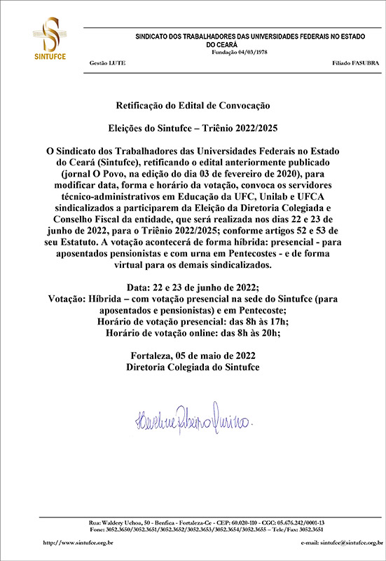 EDITAL Eleições 05 05 1