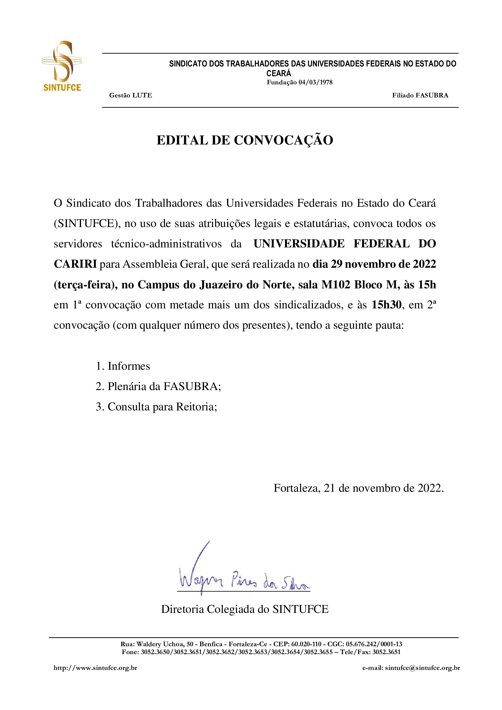 EDITAL 2911UFCA