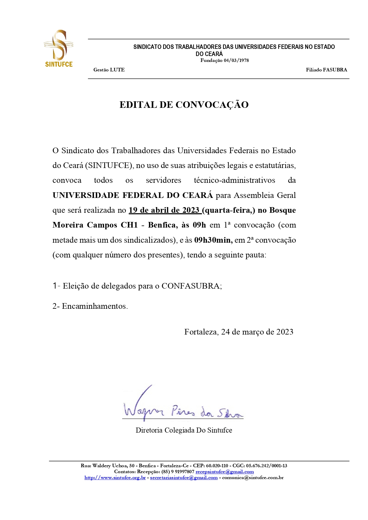 Edital Assembleia UFC 19 04