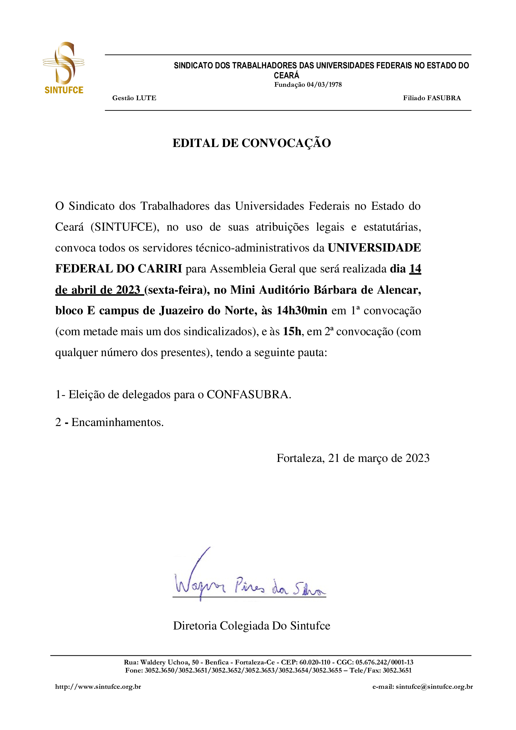 Edital UFCA correto